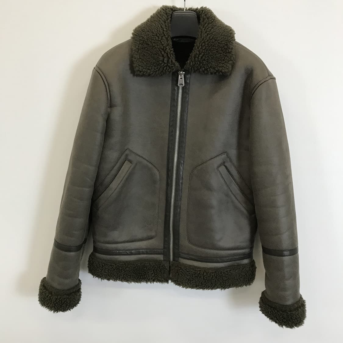 자라 스웨이드 무스탕점퍼 올리브그린 [M] 상품이미지1