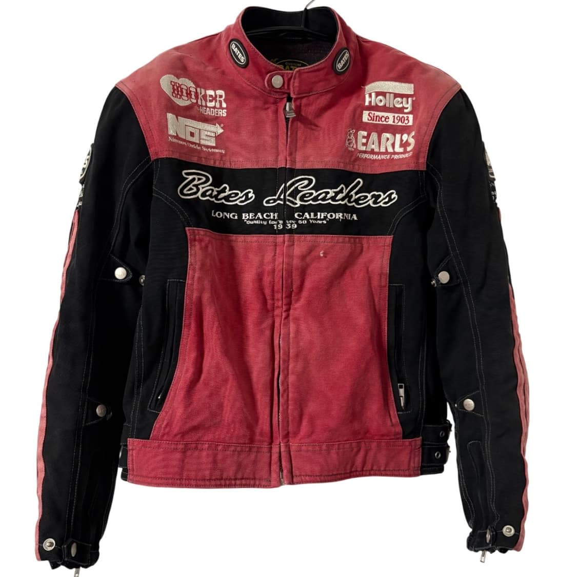 bates leathers 베이츠 레드 코튼 바이커 자켓 L 상품이미지1