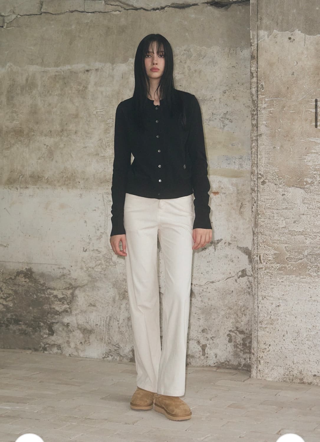 (새상품)(S) 레더리 포켓 스티치 스트레이트 코듀로이 팬츠 CREAM 상품이미지6