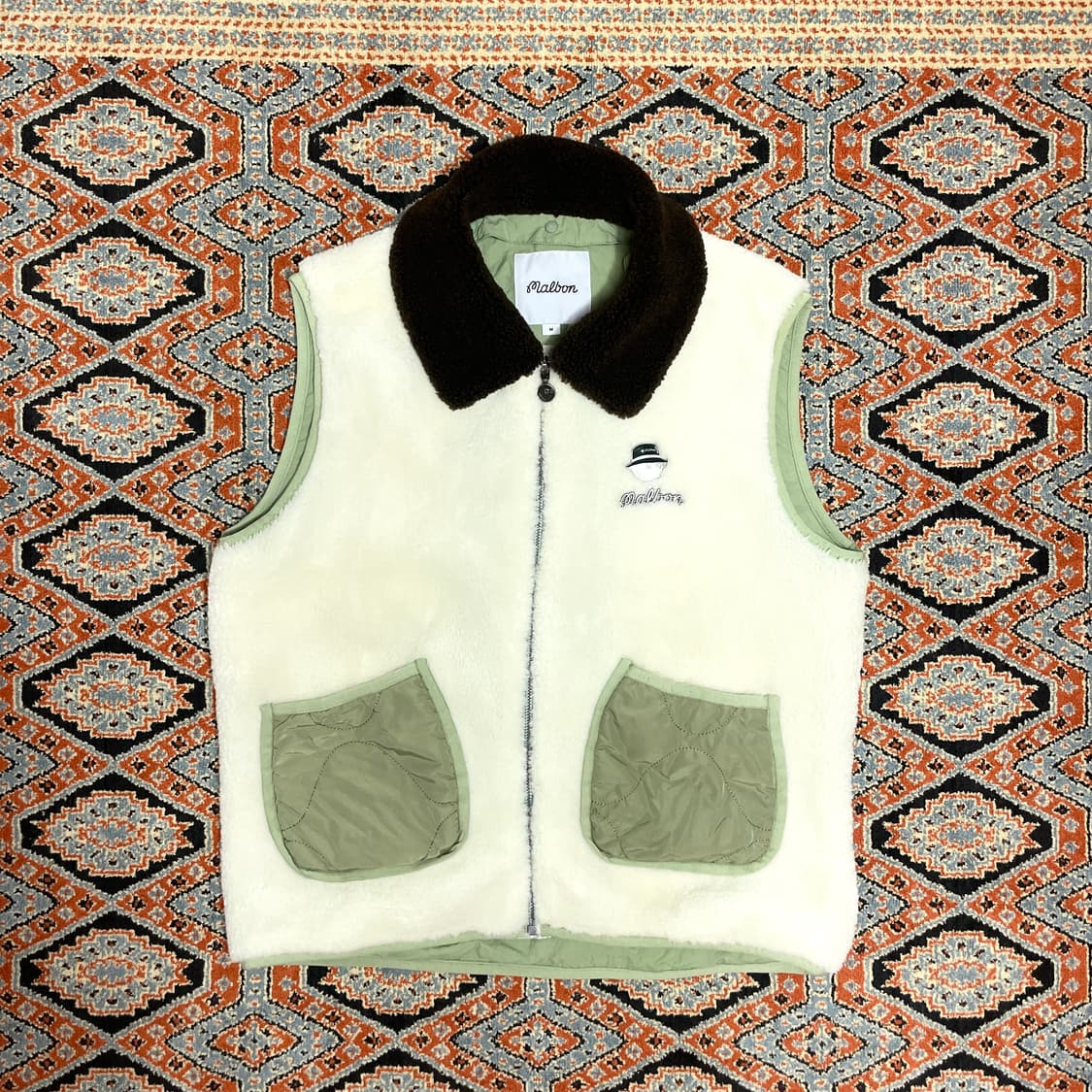 말본 아이보리 골프 플리스 조끼 남성M 상품이미지1