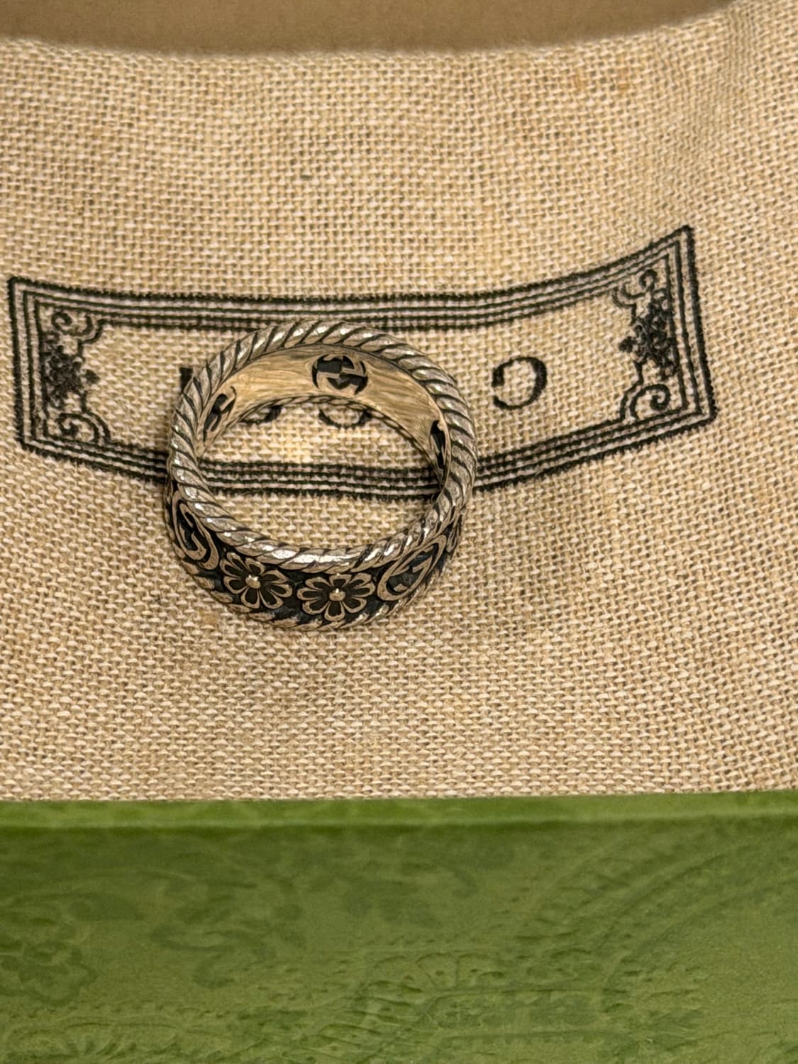 구찌 인터로킹 실버반지 14호 상품이미지2