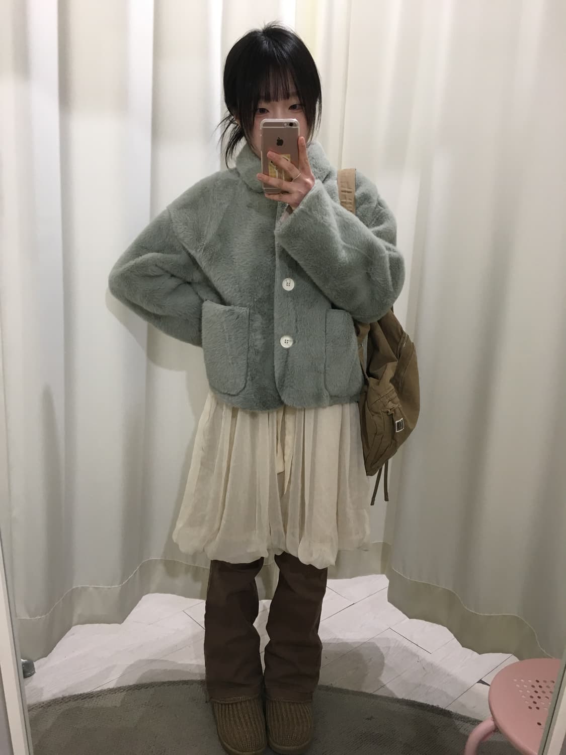 Powder Mint Fur Coat 상품이미지6
