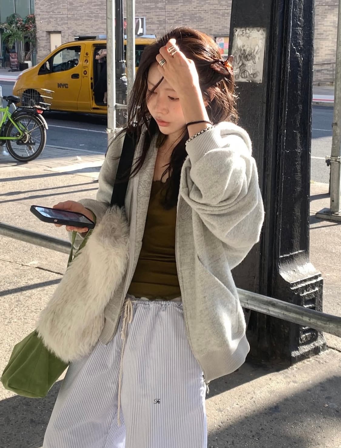 (택달린새상품) foeto 포에토 윈터링 울 후드집업 그레이 상품이미지6