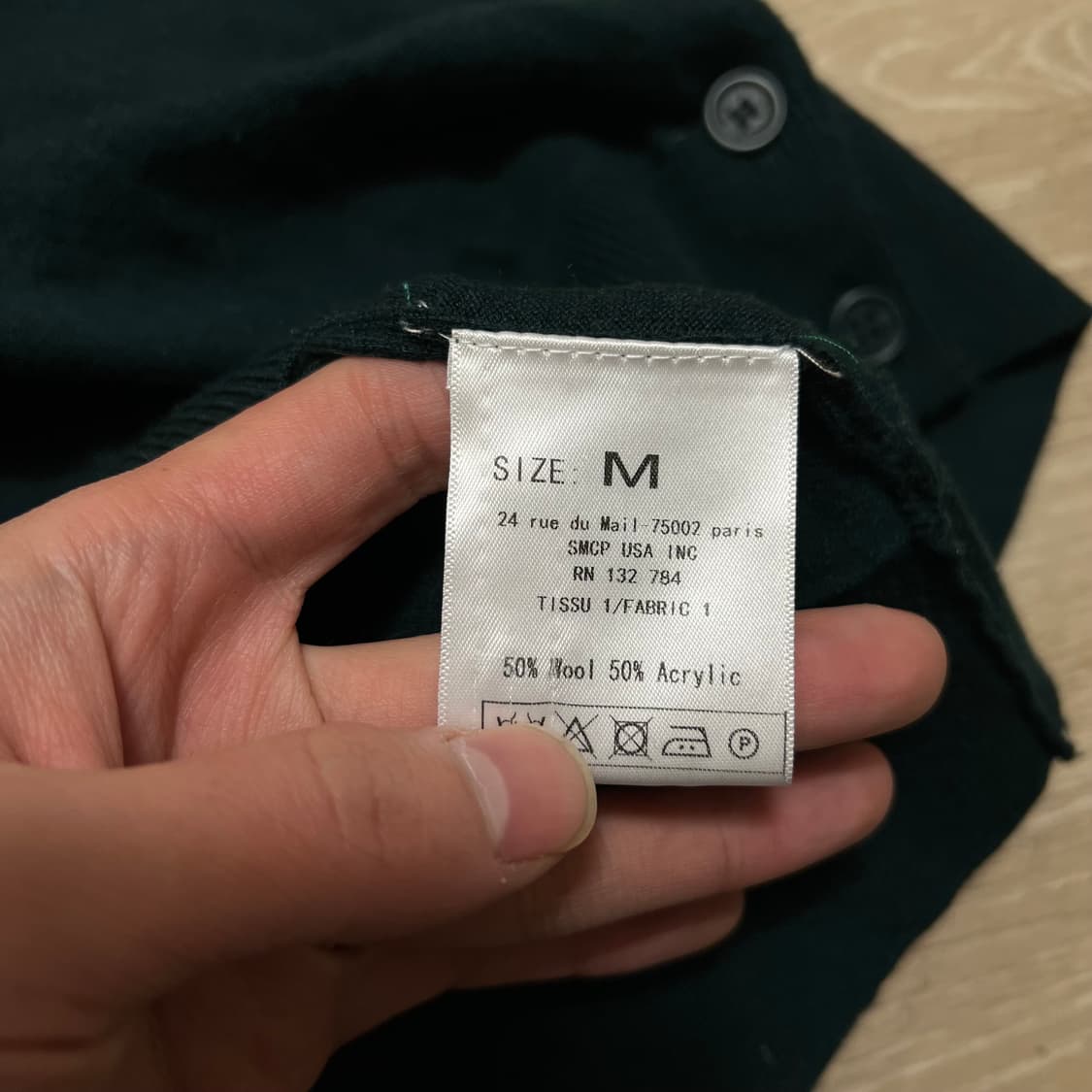 메종키츠네 자수 헤드 로고 라운드넥 울 가디건 [다크그린] M/95 상품이미지5