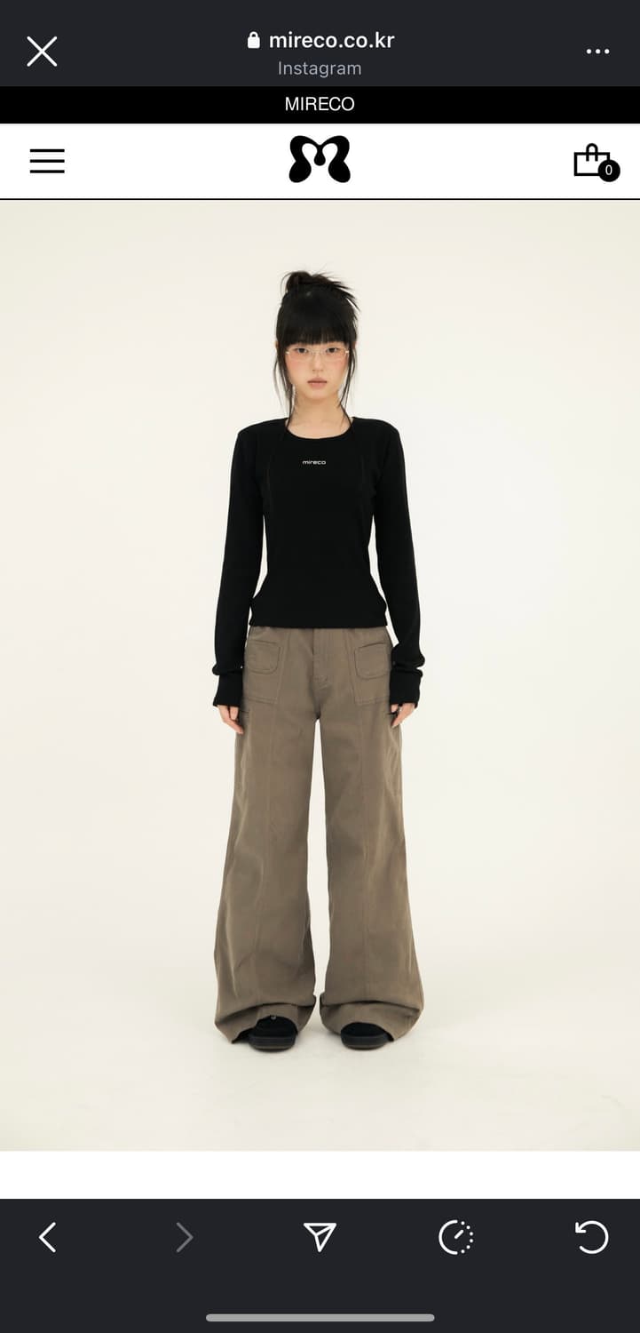 미레코 팬츠 MINI POCKET WIDE COTTON PT 바지  상품이미지1