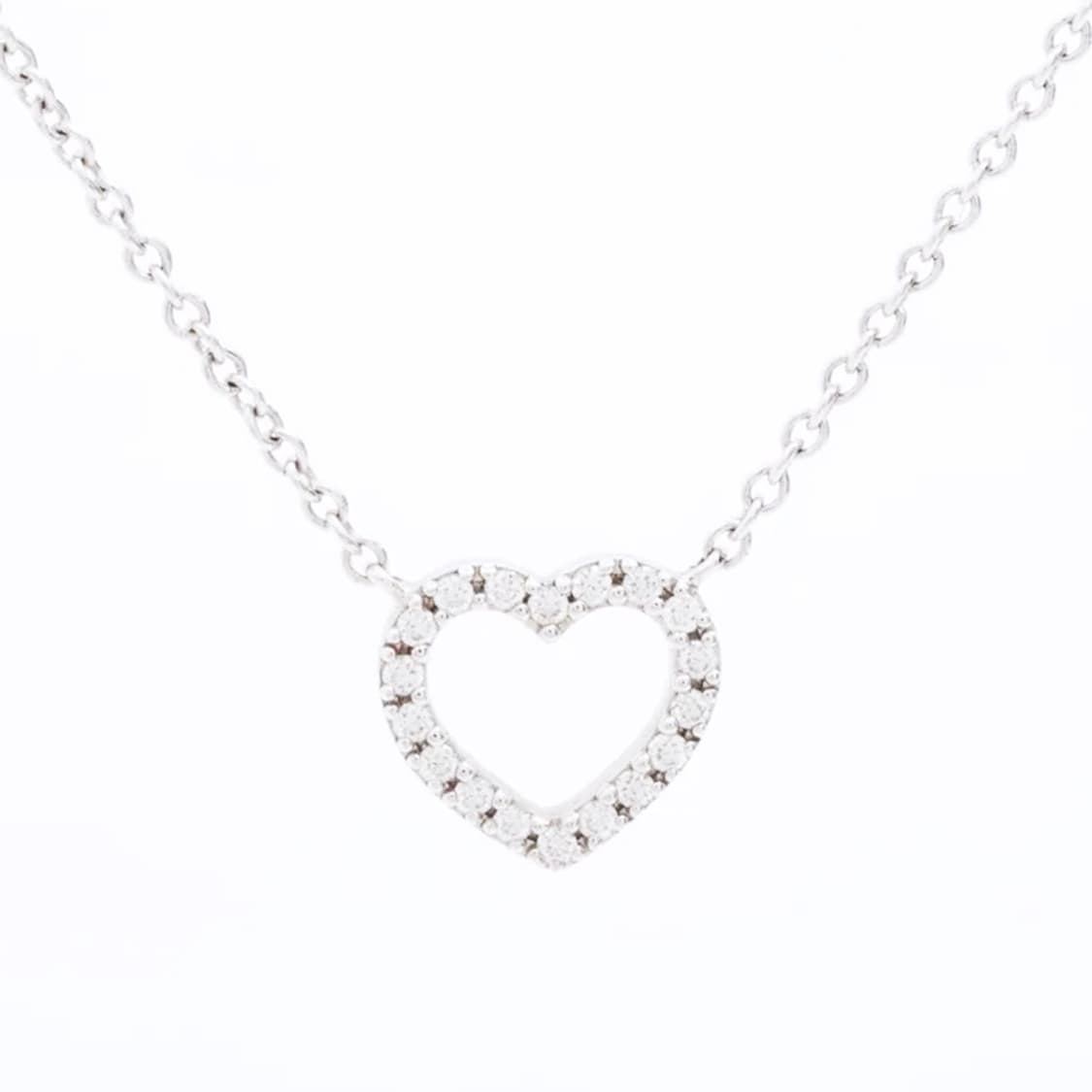 티파니앤코 메트로하트 18P 천연 다이아 18K 화이트골드 펜던트 목걸이 상품이미지1
