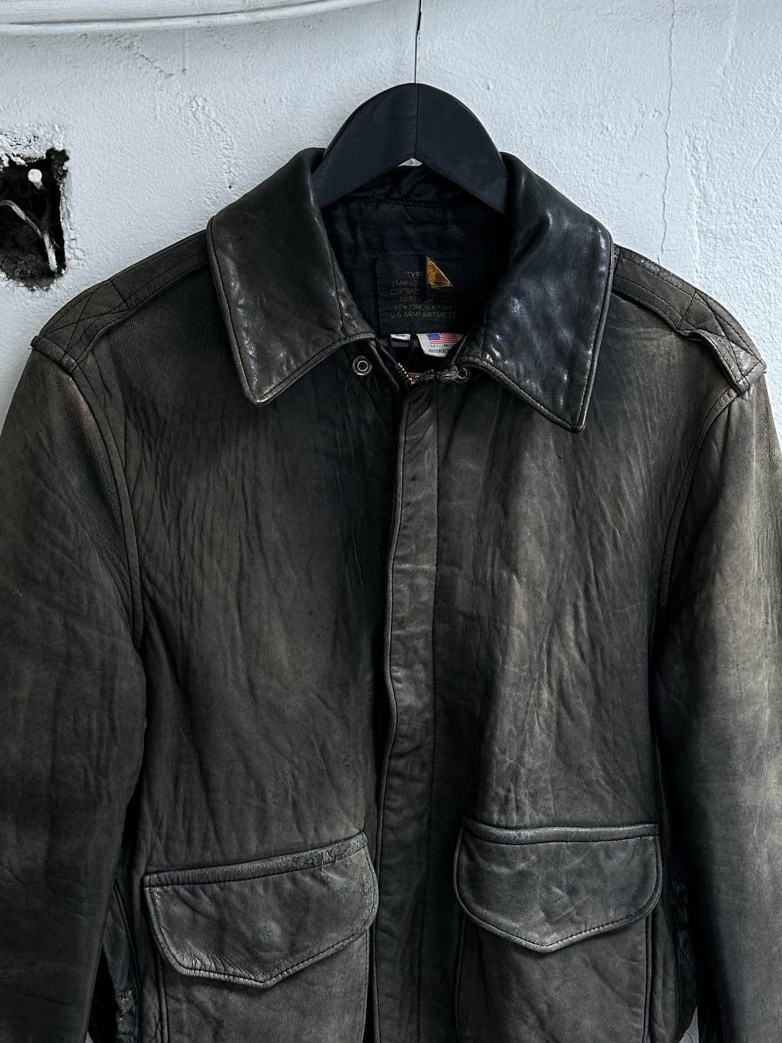 90's USA Made 아비렉스 A2 레더 봄버 자켓 상품이미지5