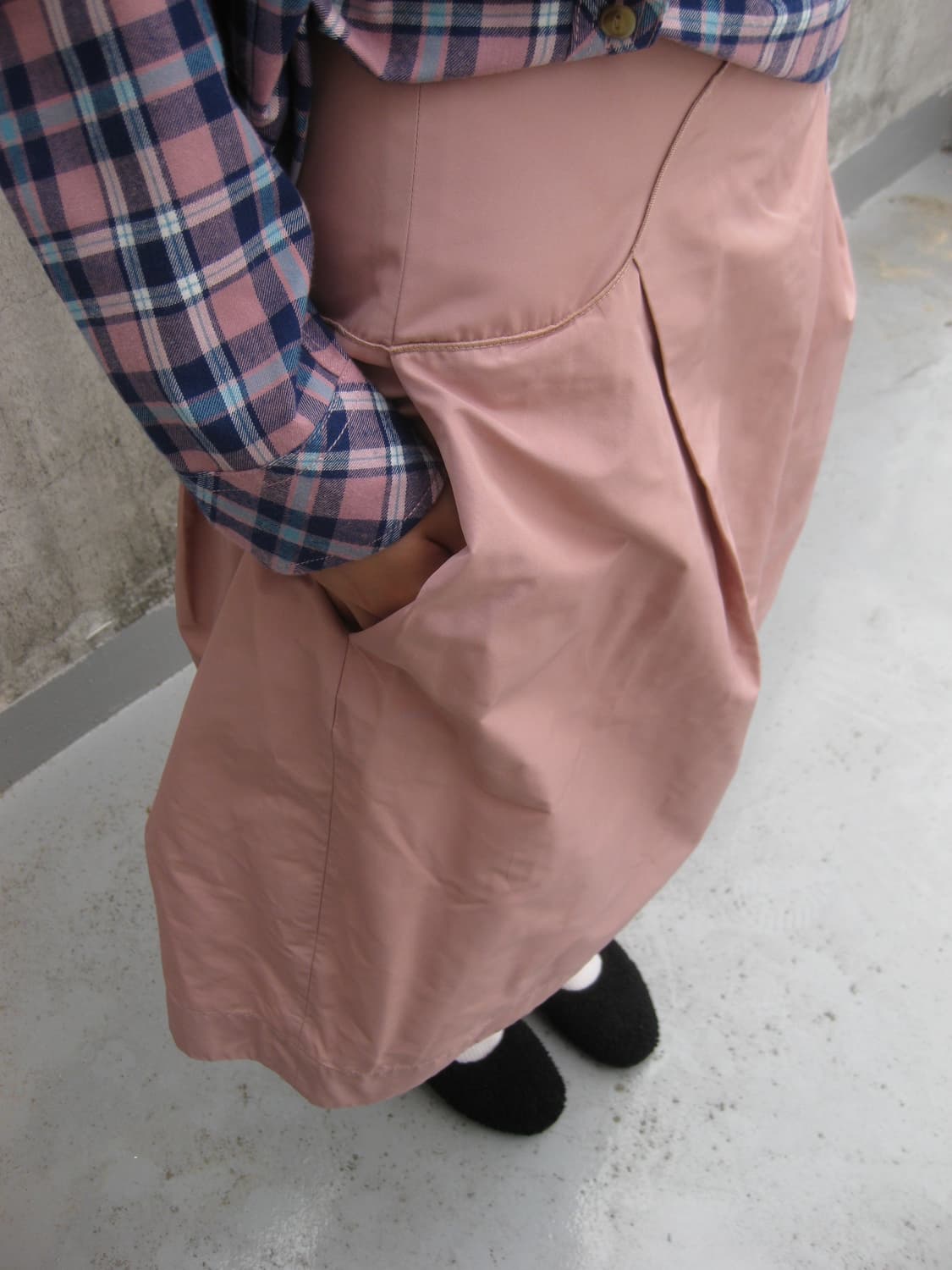 질샌더 네이비 미디 스커트  상품이미지5