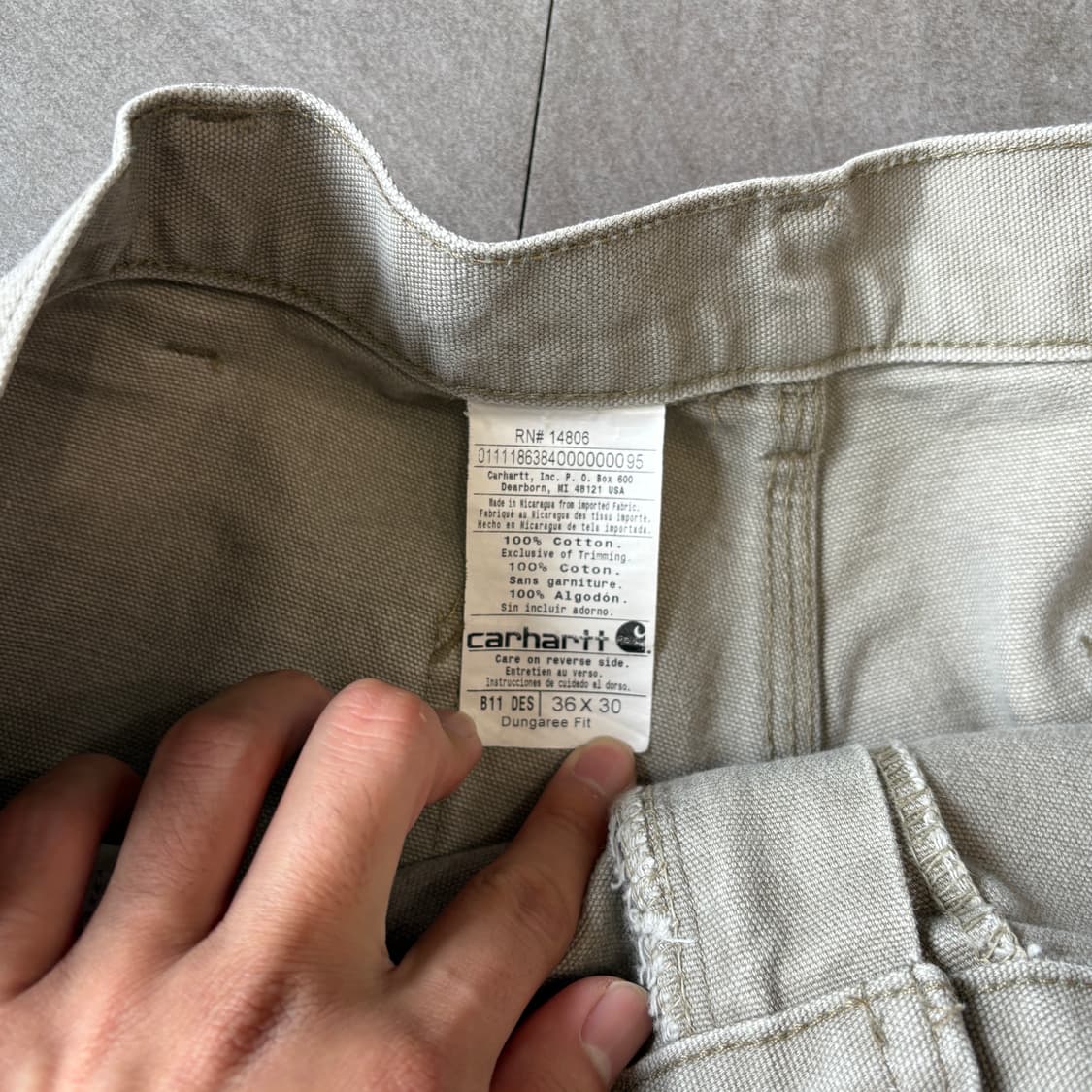 칼하트 오리지널 라이트 그레이 카펜터 팬츠 상품이미지10