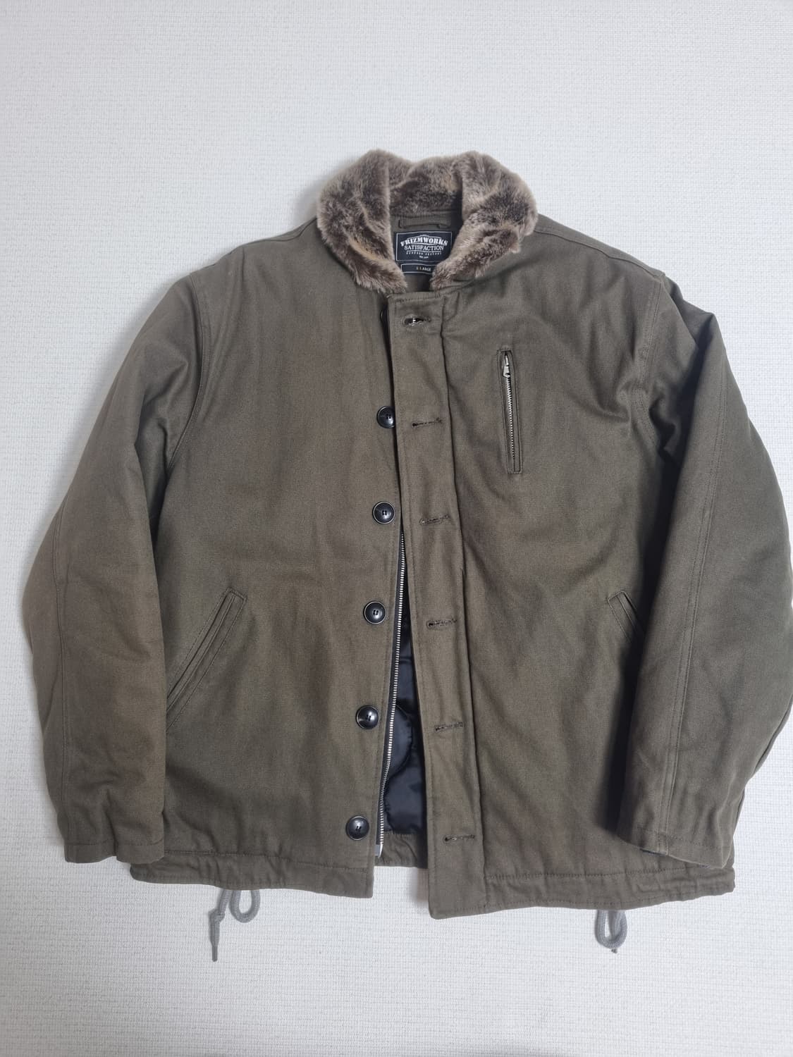 프리즘웍스 덱자켓 카키색 XL사이즈 상품이미지1