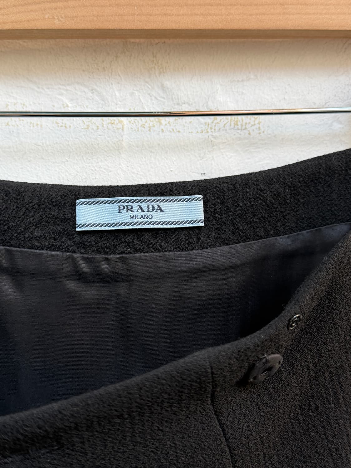 PRADA 프라다 블랙 랩 스커트 상품이미지4