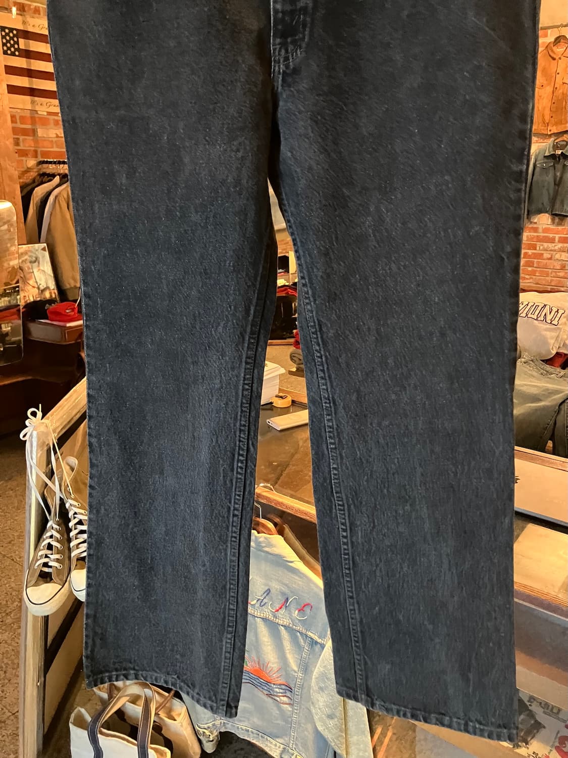 90s USA 빈티지 리바이스 517 부츠컷 블랙 데님 팬츠 상품이미지4