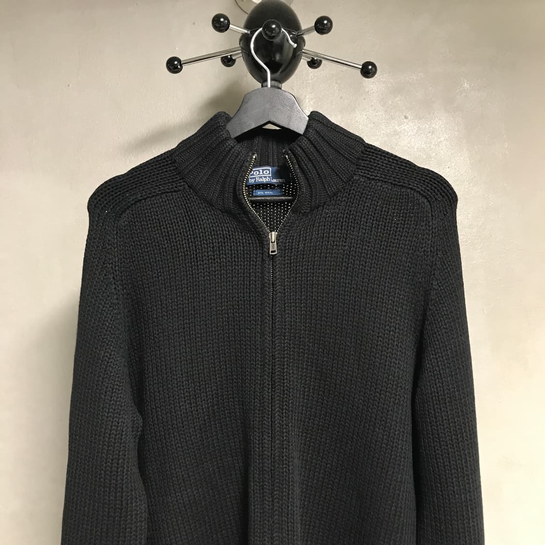 폴로 랄프로렌 니트 집업 블랙 L 상품이미지2
