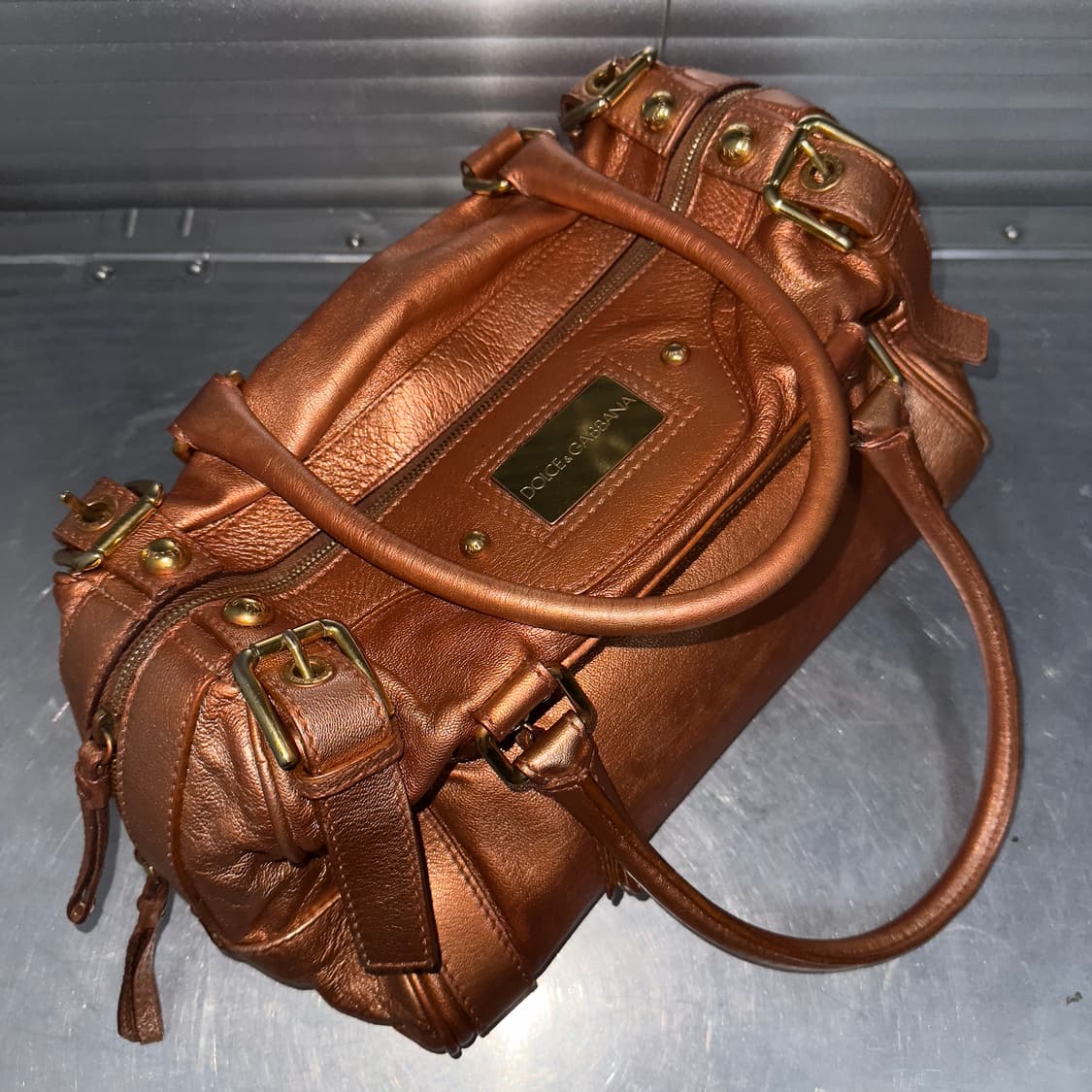 00s 빈티지 돌체앤가바나 코퍼 가죽 가방 상품이미지5