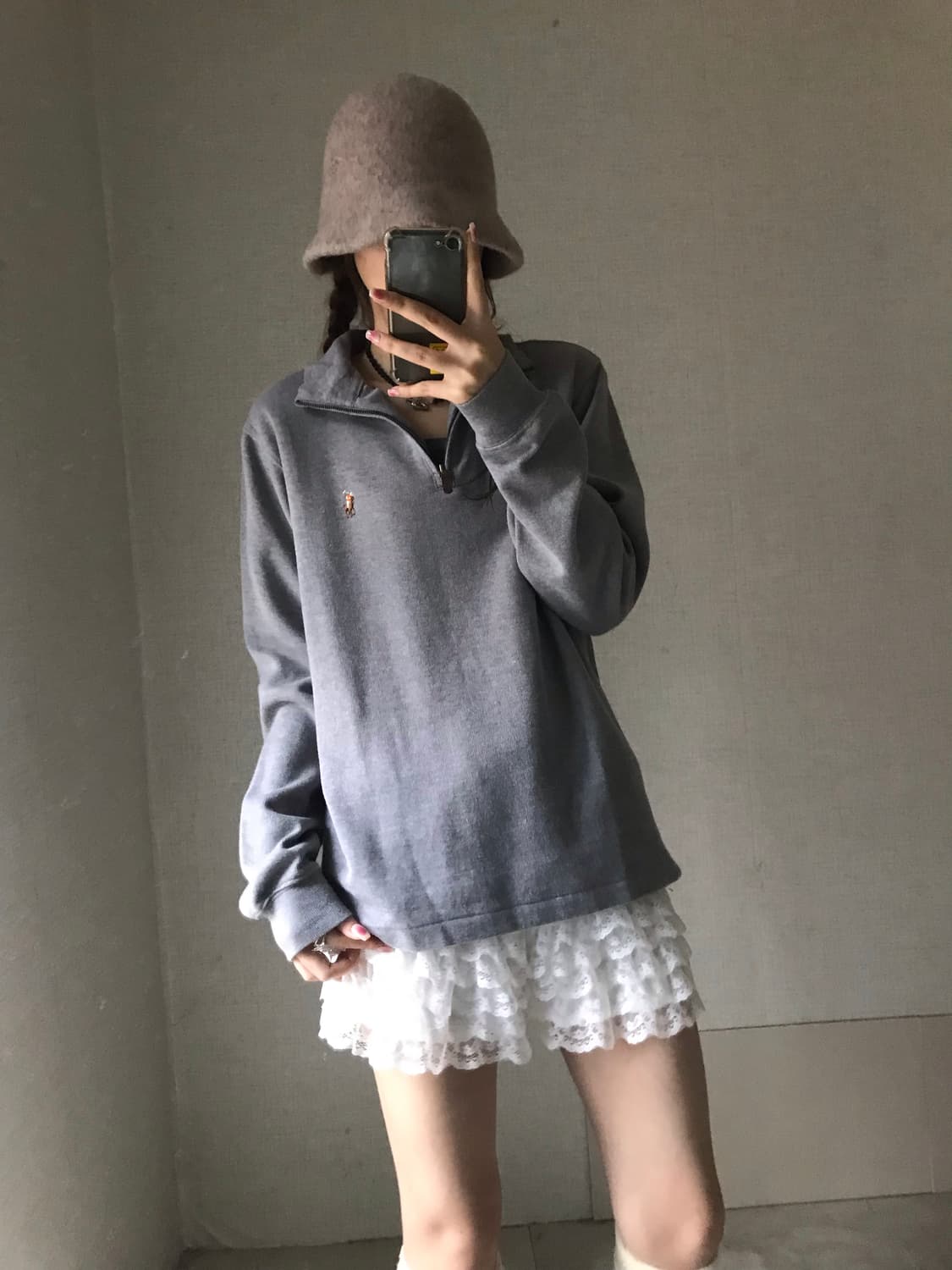 폴로 그레이 반집업 상품이미지3