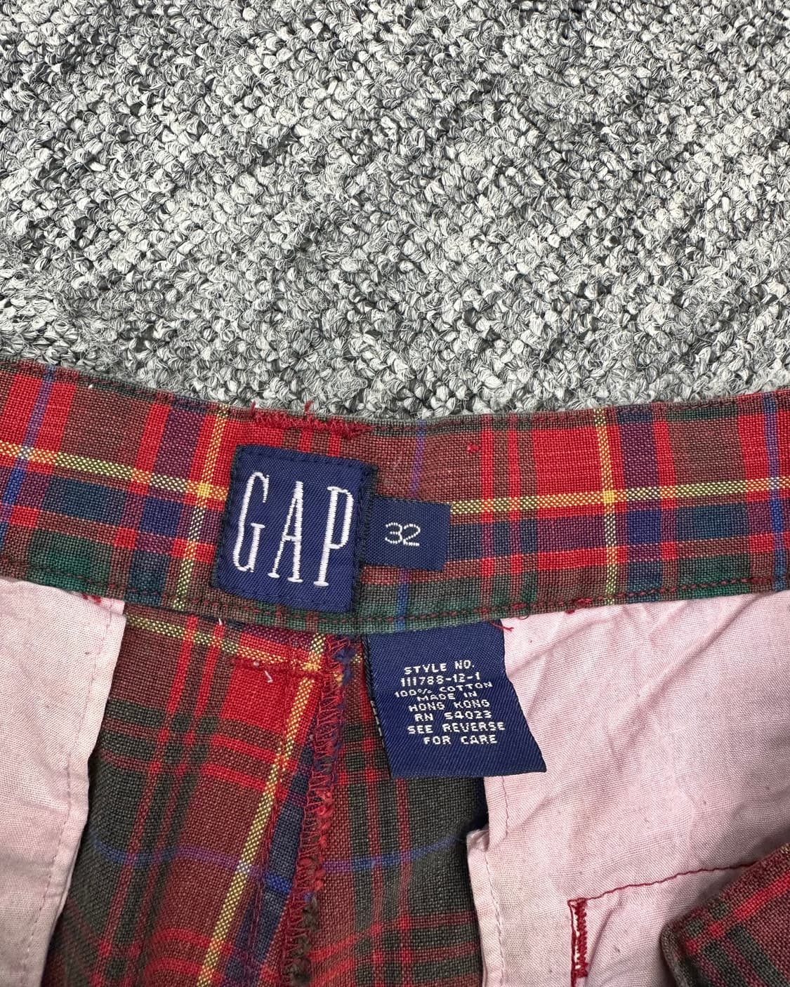 (허단39)90'S GAP OLD 체크 반바지-M1918 상품이미지3