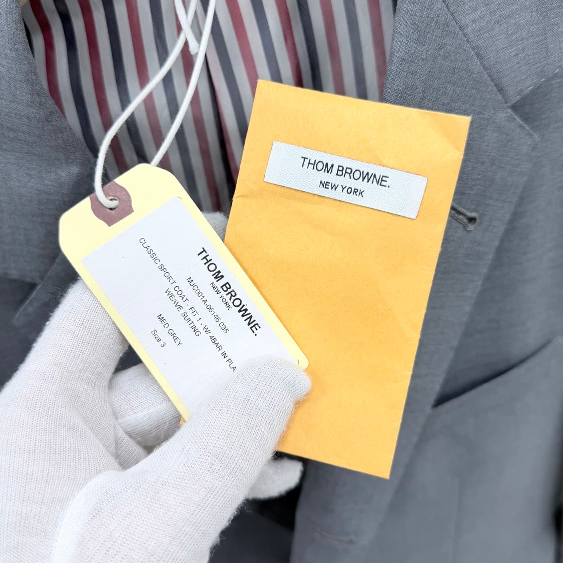 [미사용/3] 톰브라운 사선완장 위브 블레이저 자켓 정장 그레이 상품이미지9