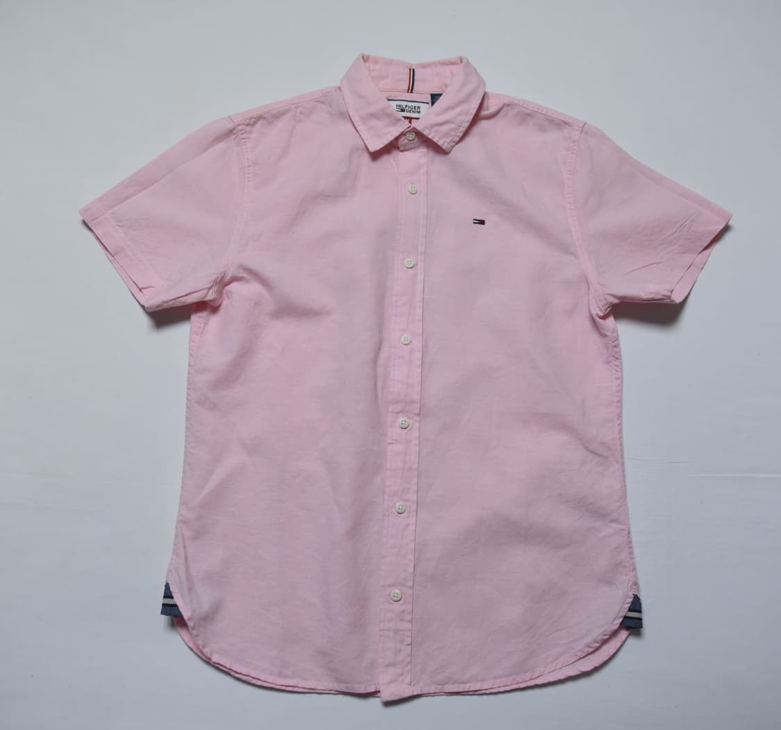 타미힐피거 데님 핑크 반팔 셔츠 M 거의 새상품 상품이미지4