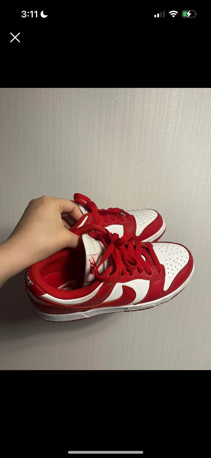 나이키 덩크로우 화이트 앤 유니버시티 레드 사이즈 245 상품이미지2