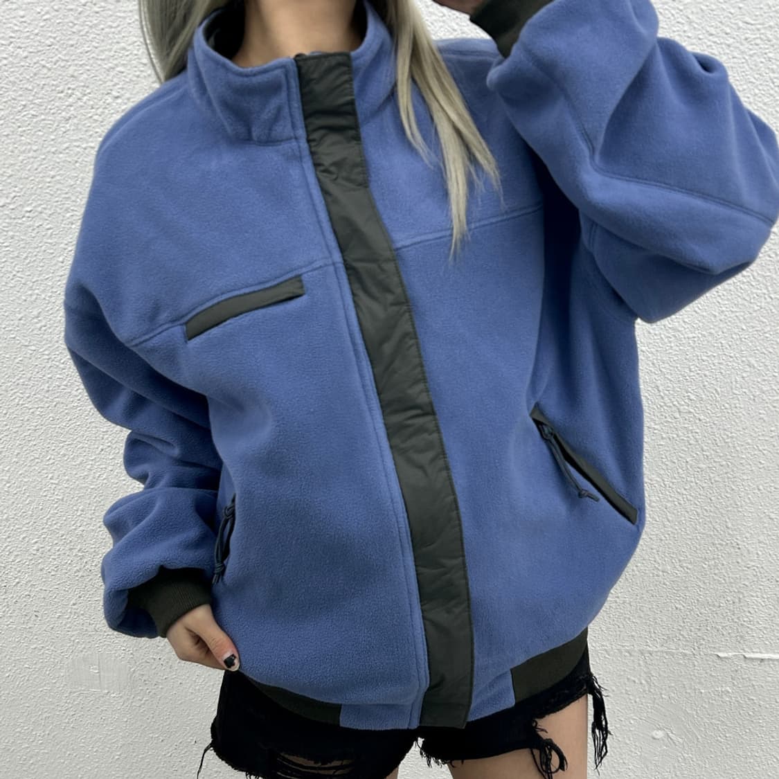 디스이즈네버댓 블루 플리스 리버시블 차콜 자켓 L 상품이미지2