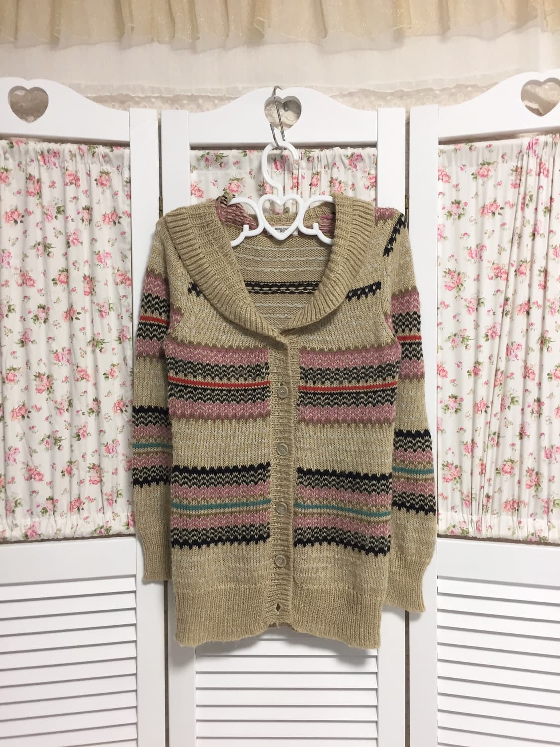 빈티지 베이지 니트 가디건 상품이미지1