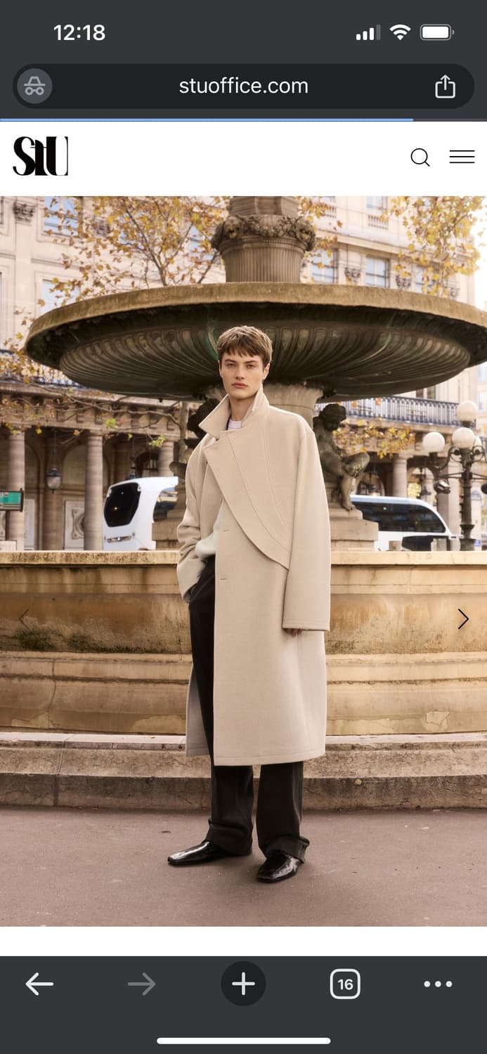 Stu LAYERED LAPEL COAT / 레이어드 라펠 코트 에스티유 상품이미지1