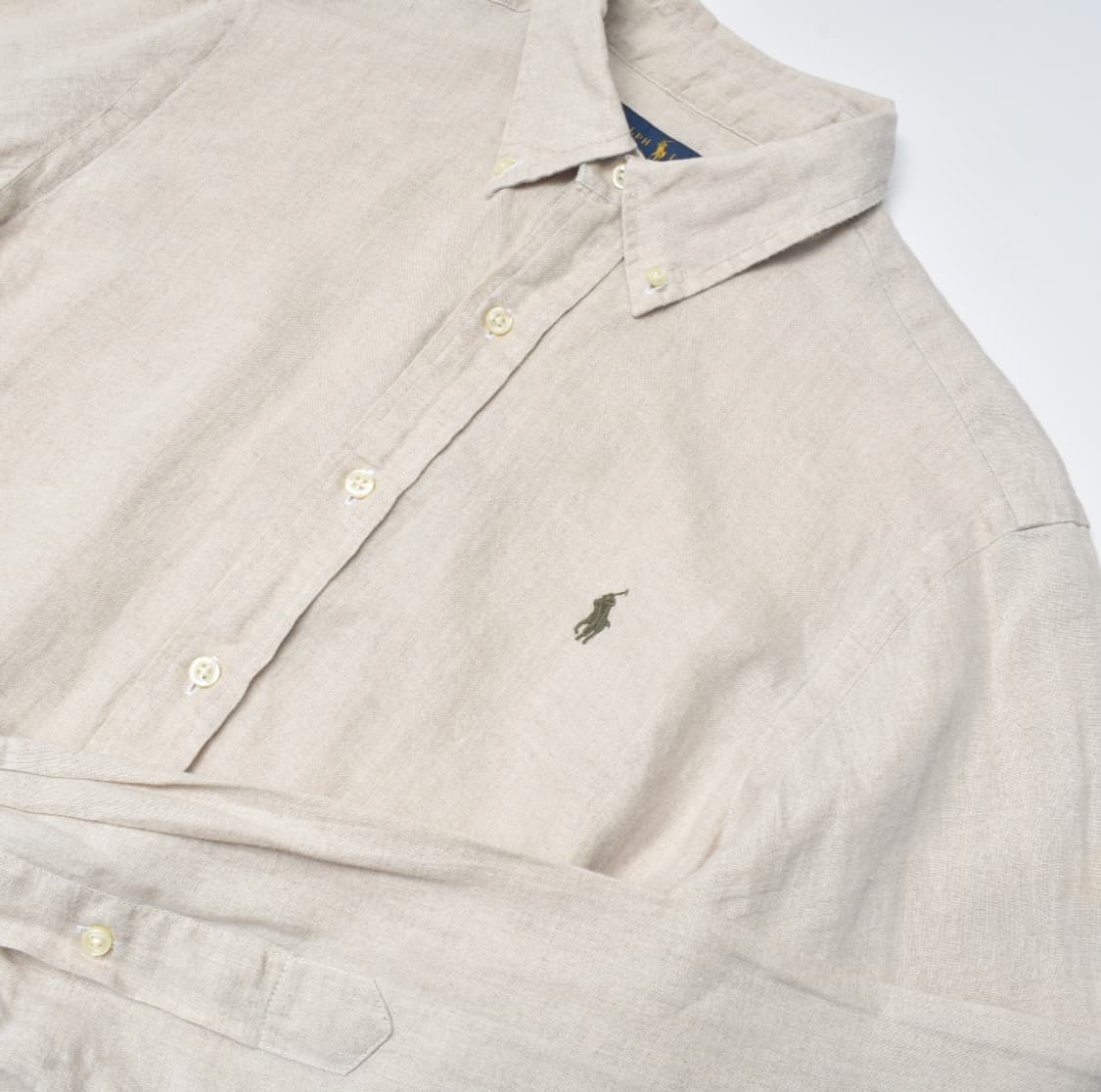 폴로 랄프로렌 최신형 큐알라벨 린넨 셔츠 남방 M N0786 상품이미지6