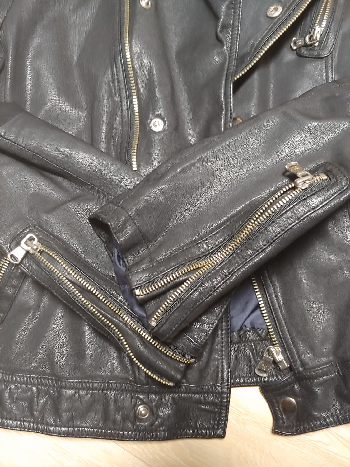 하이넥 염소가죽 자켓 슬림 L 릭오웬스느낌 상품이미지4