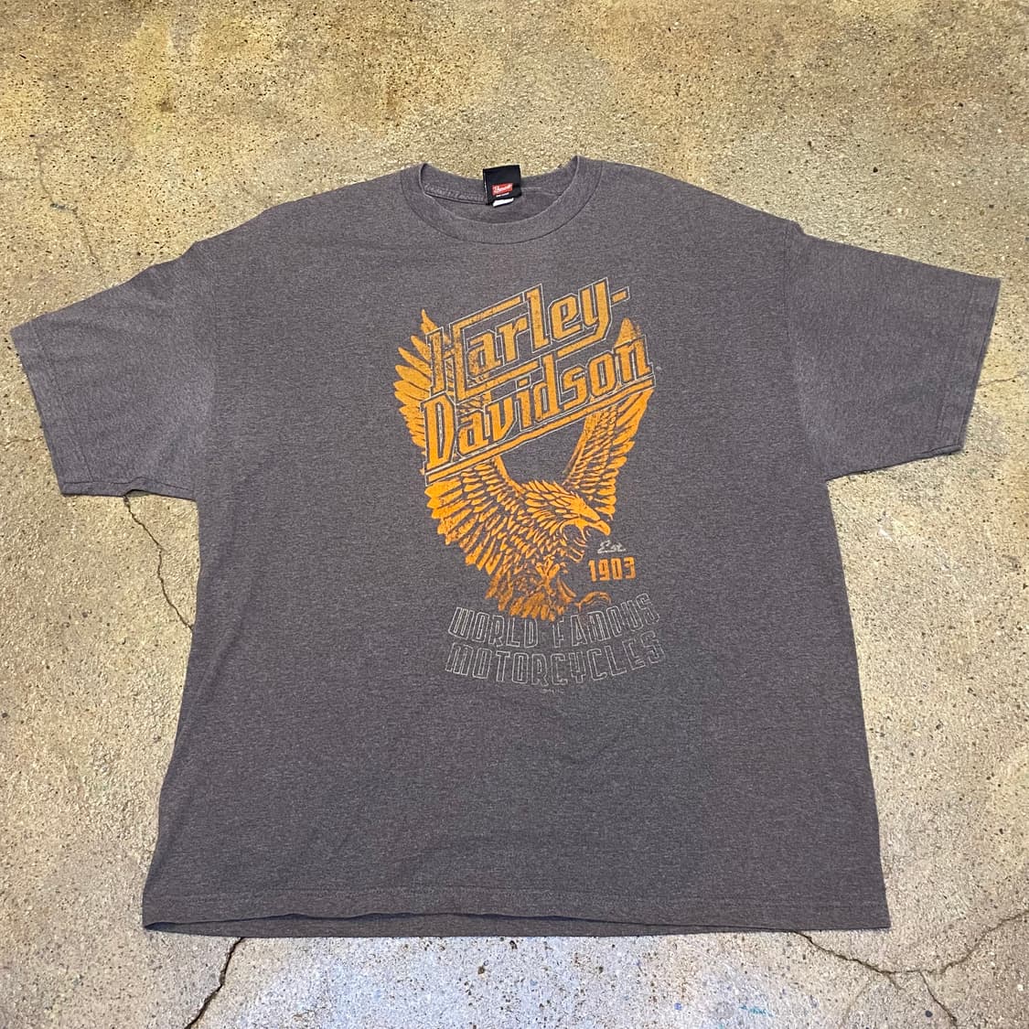 미국 빈티지 할리데이비슨 독수리 프린팅 포인트 투어티 반팔티 상품이미지2