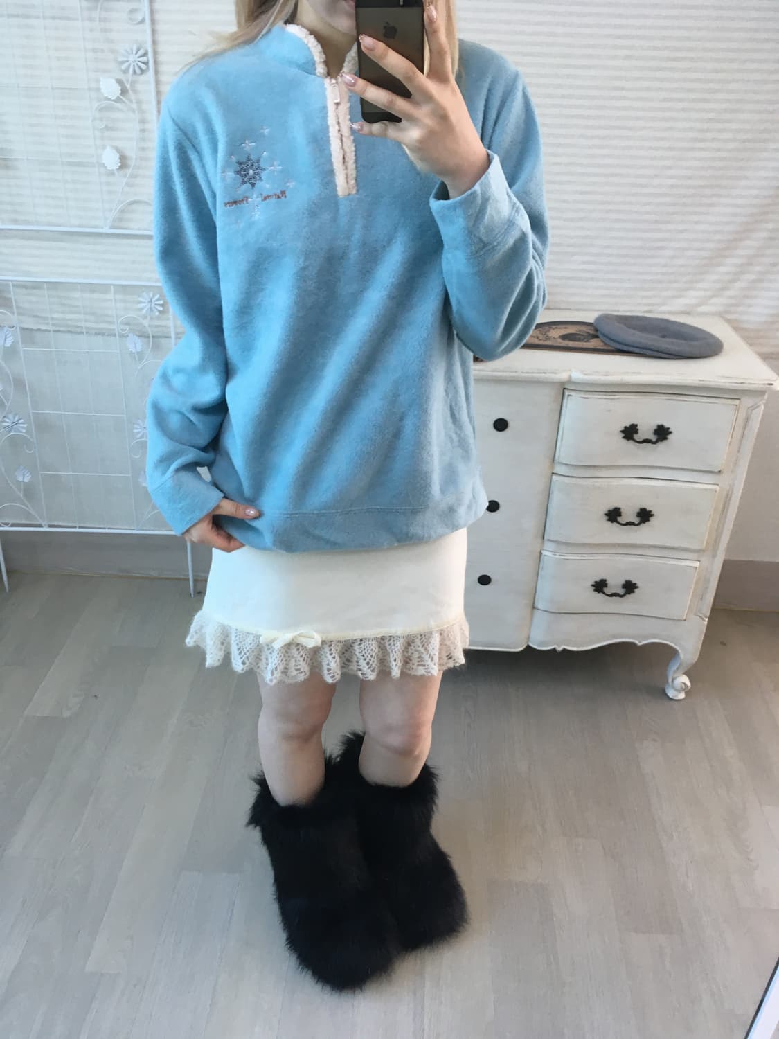 jpn vintage 민트 후리스 반집업 상품이미지2