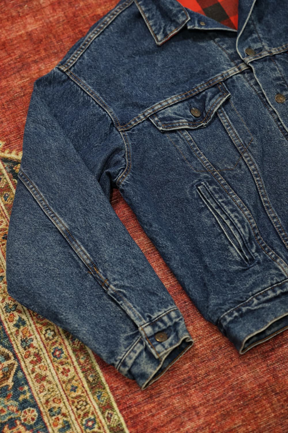 80s 빈티지 리바이스 체크 안감 트러커자켓 판매 상품이미지2