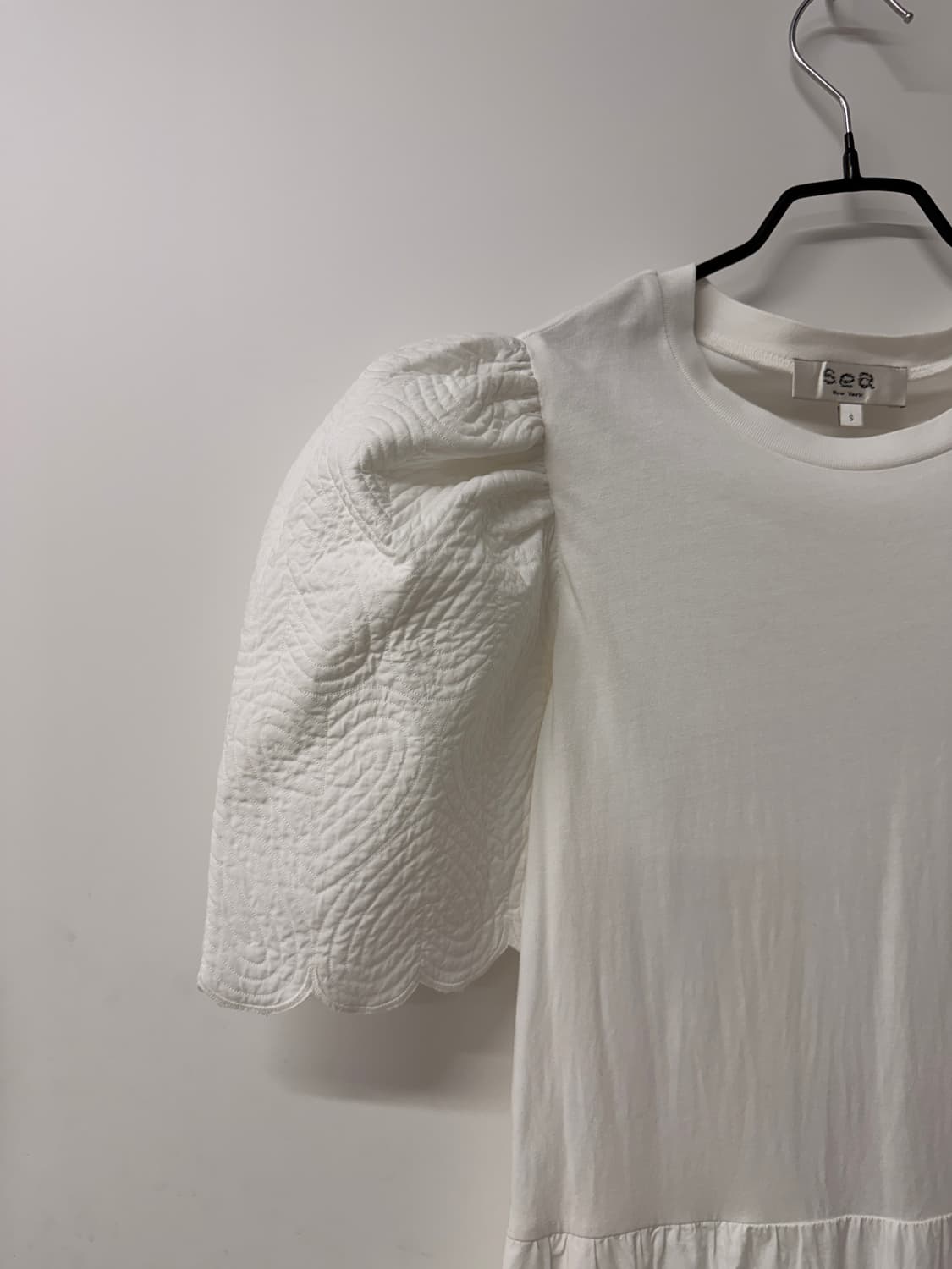 씨뉴욕 SEA NY 화이트 퍼프 롱 원피스 S (새제품) 상품이미지2