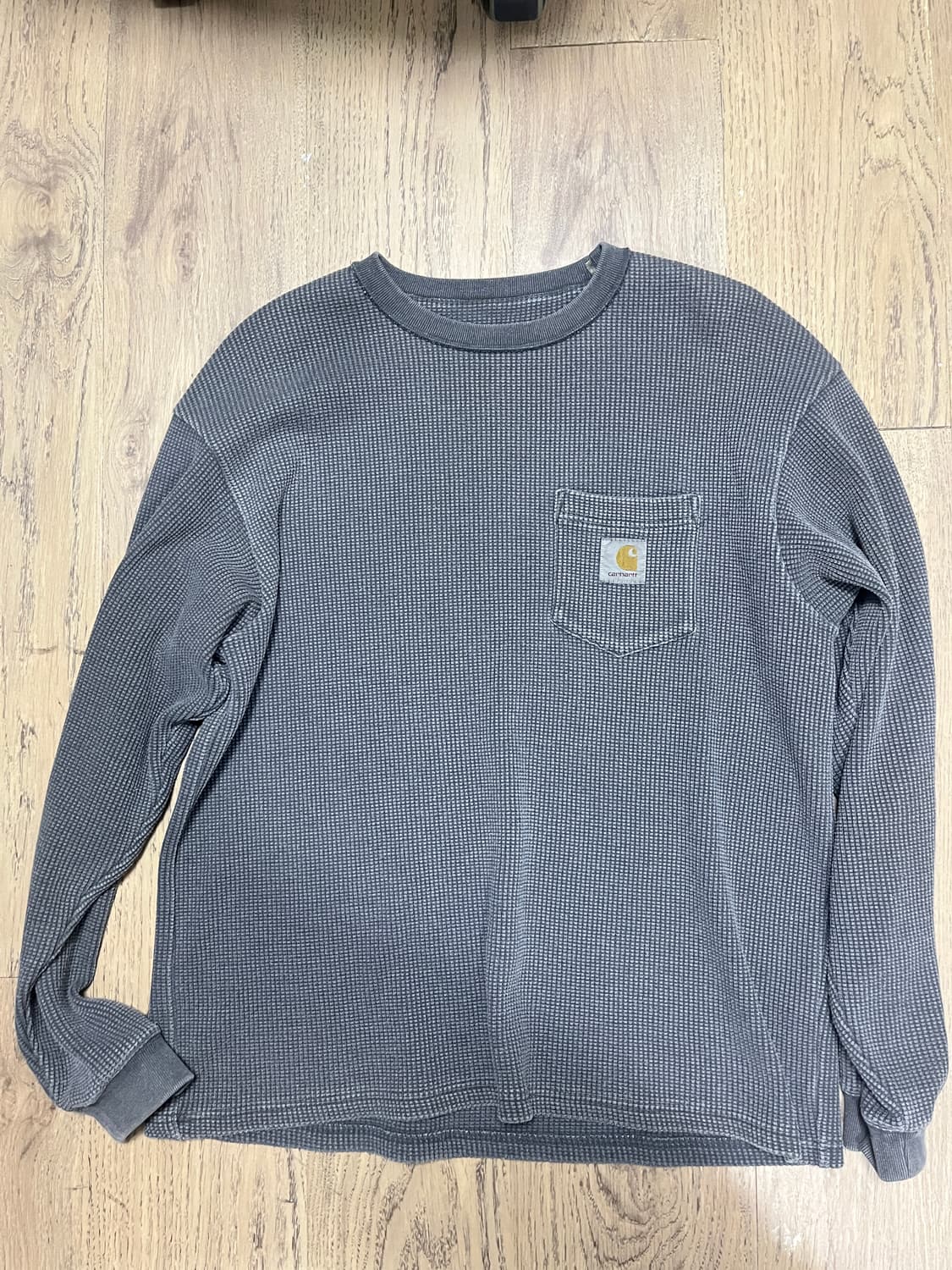 칼하트 WIP 롱슬리브 비스타 와플 티셔츠 블랙 가먼트다이드 l size 상품이미지1