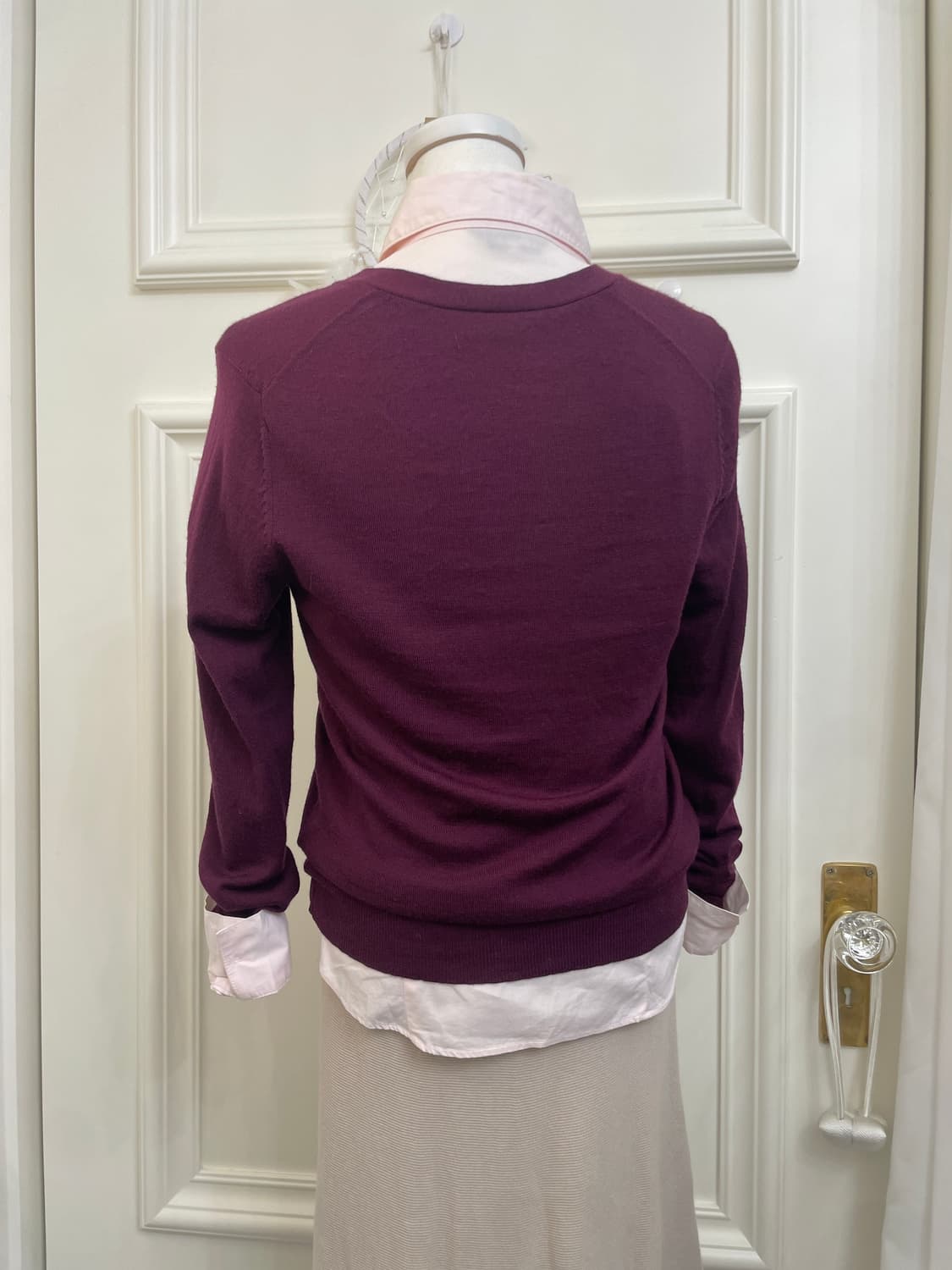 wine basic cardigan&coral pink basic shi 상품이미지5