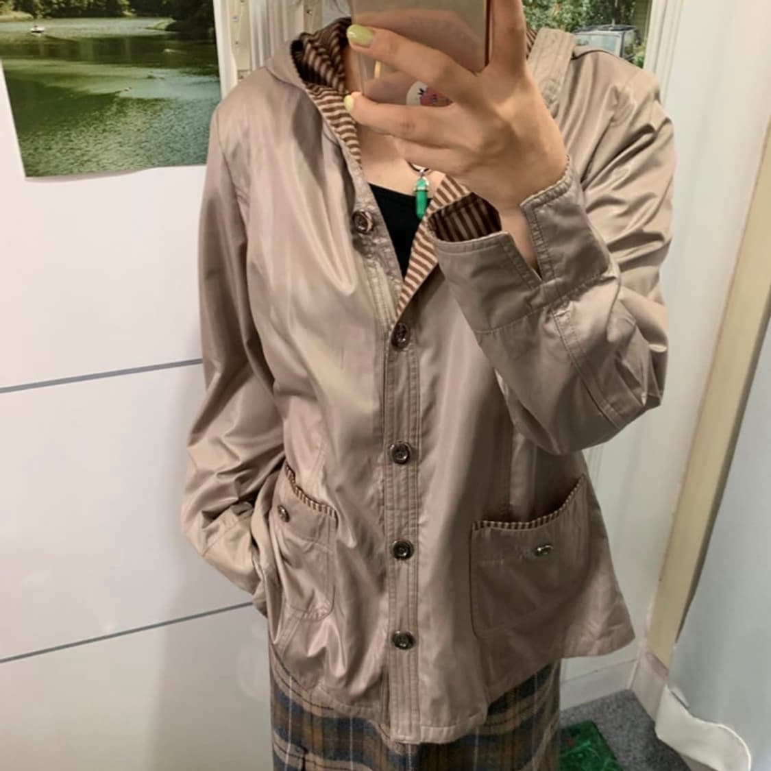 스트라이프 후드 자켓 점퍼 상품이미지2