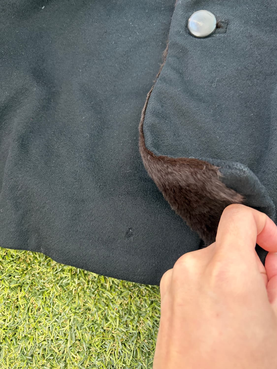 90s-00s 아르마니 꼴레지오니 퍼 트리밍 코트 상품이미지9