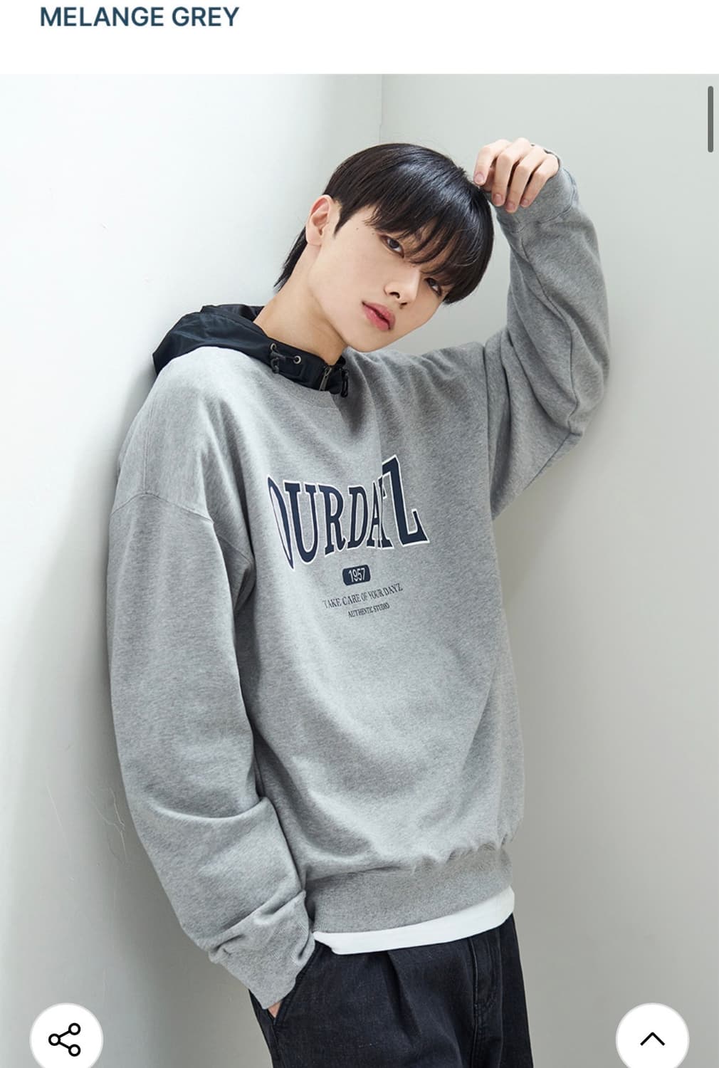 (XL) 아워데이즈 ODZ 어센틱 로고 맨투맨 [MELANGE GREY] 상품이미지4