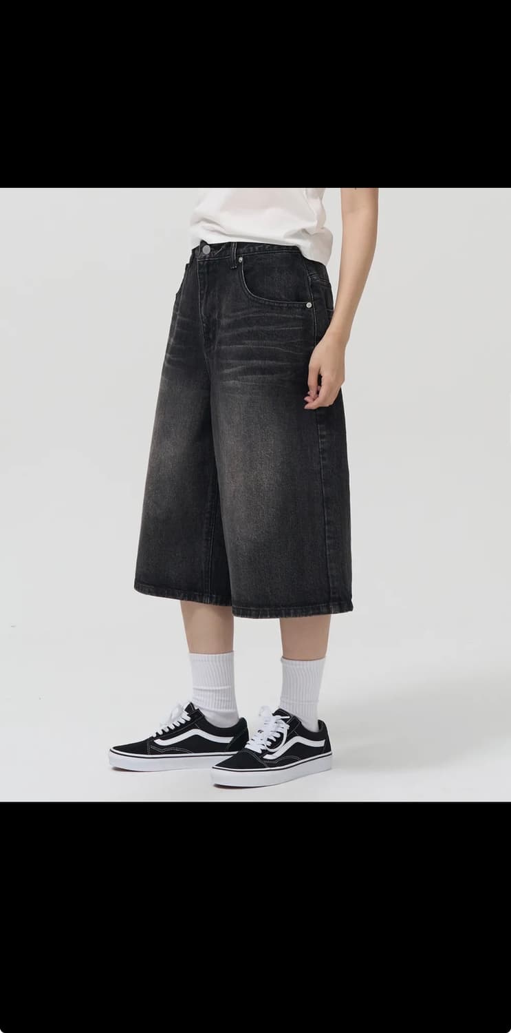 토피 워시드 버뮤다 데님 팬츠 상품이미지1