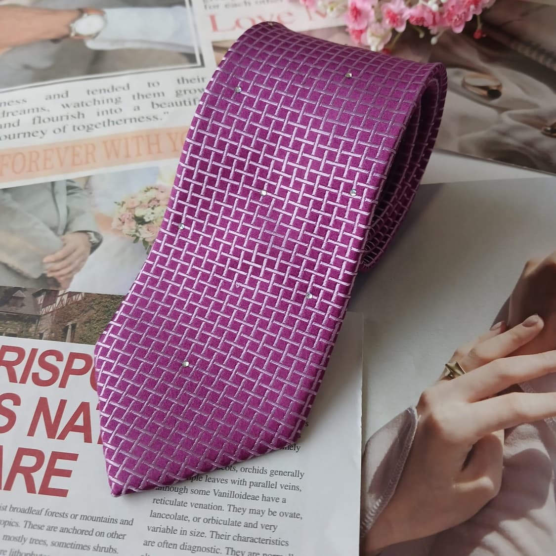 MCM 실크 퍼플 텍스처 넥타이 7.6cm A+등급 A19266
 상품이미지2