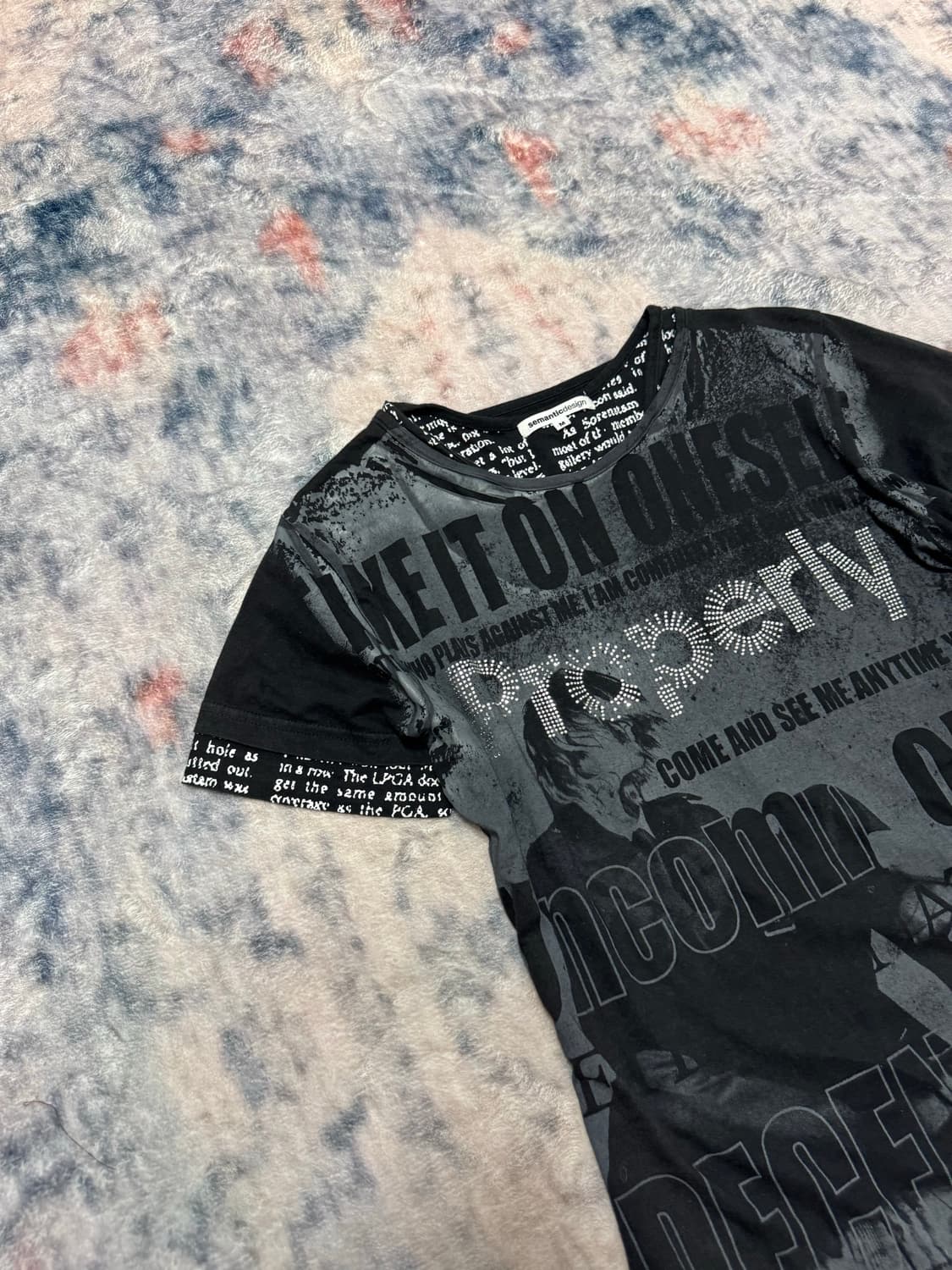 Semantic design punk printing top 상품이미지3