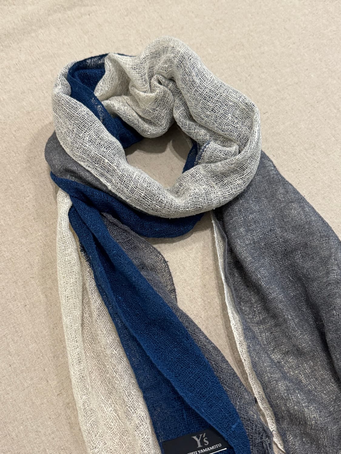 요지야마모토 린넨 레이어드 머플러 상품이미지2