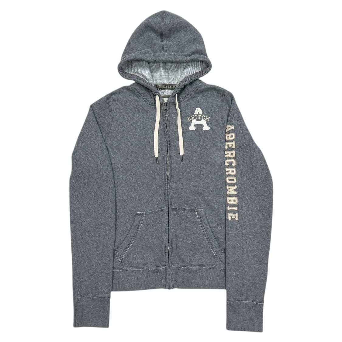 아베크롬비 빈티지 딱붙핏 스펠로고 Y2K 후드집업 자켓 그레이 L 상품이미지1