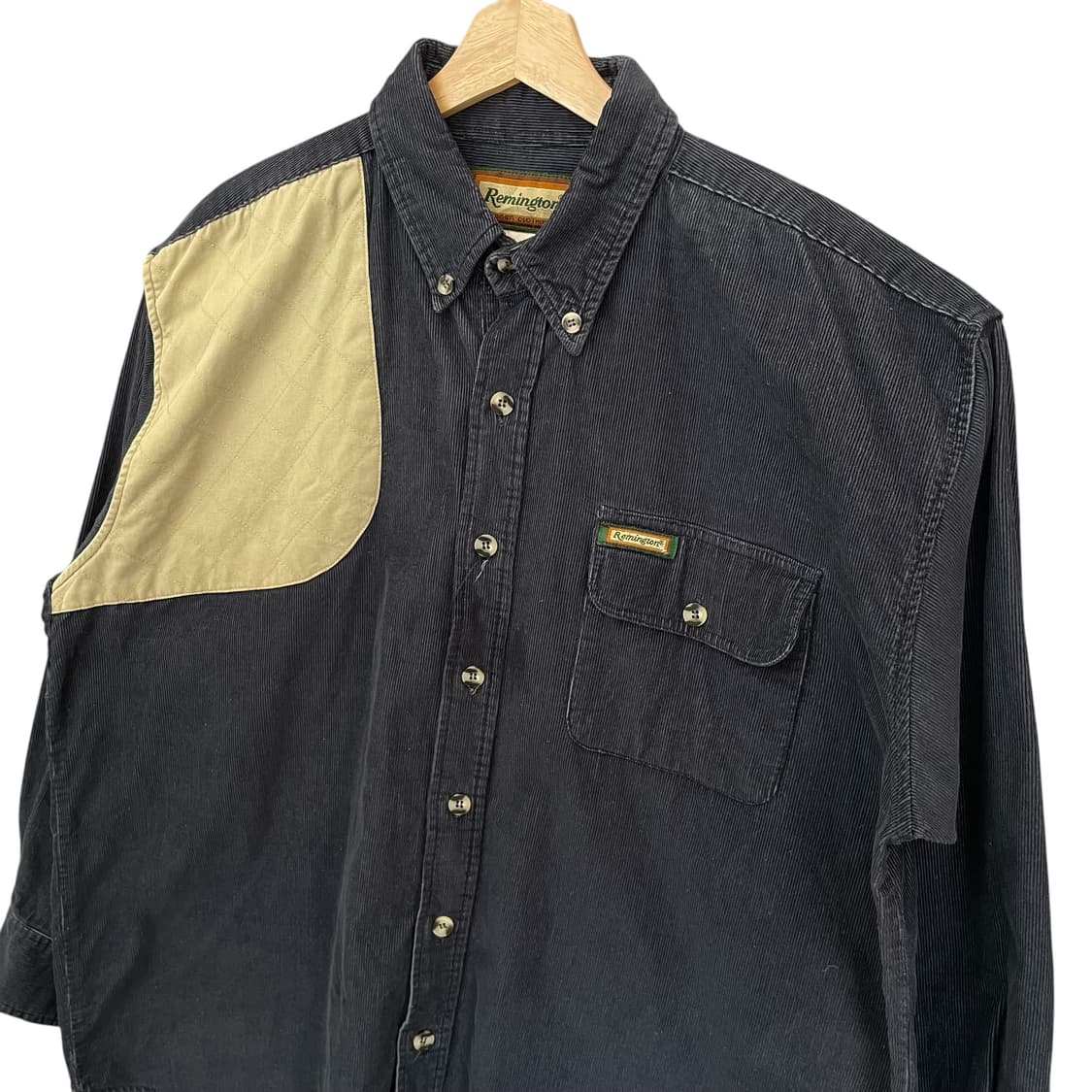 빈티지 네이비 코듀로이 원포켓 긴팔 헌팅 셔츠 L 상품이미지3