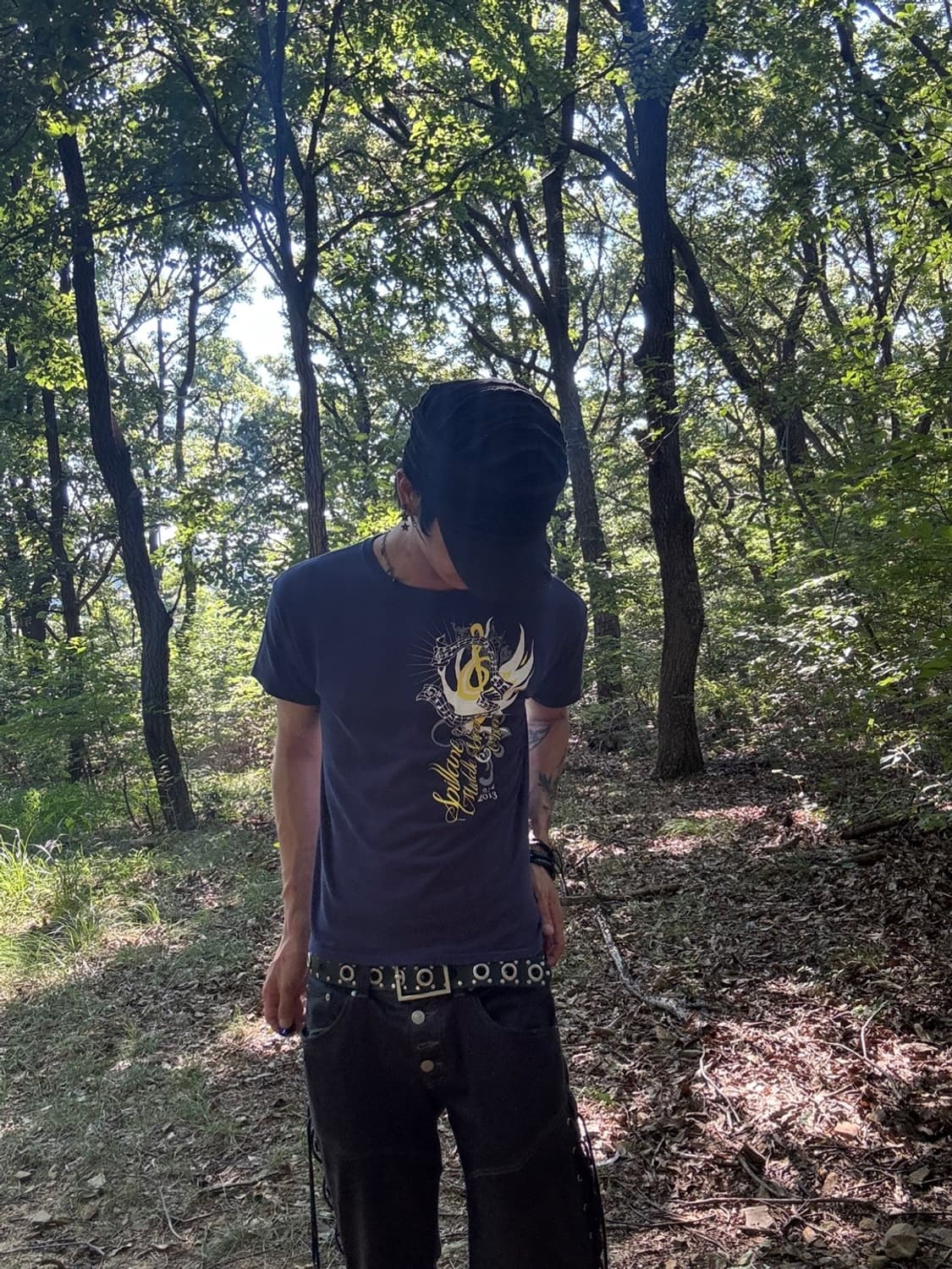 “Unknown” Y2K Mood Print Navy Tee 상품이미지4