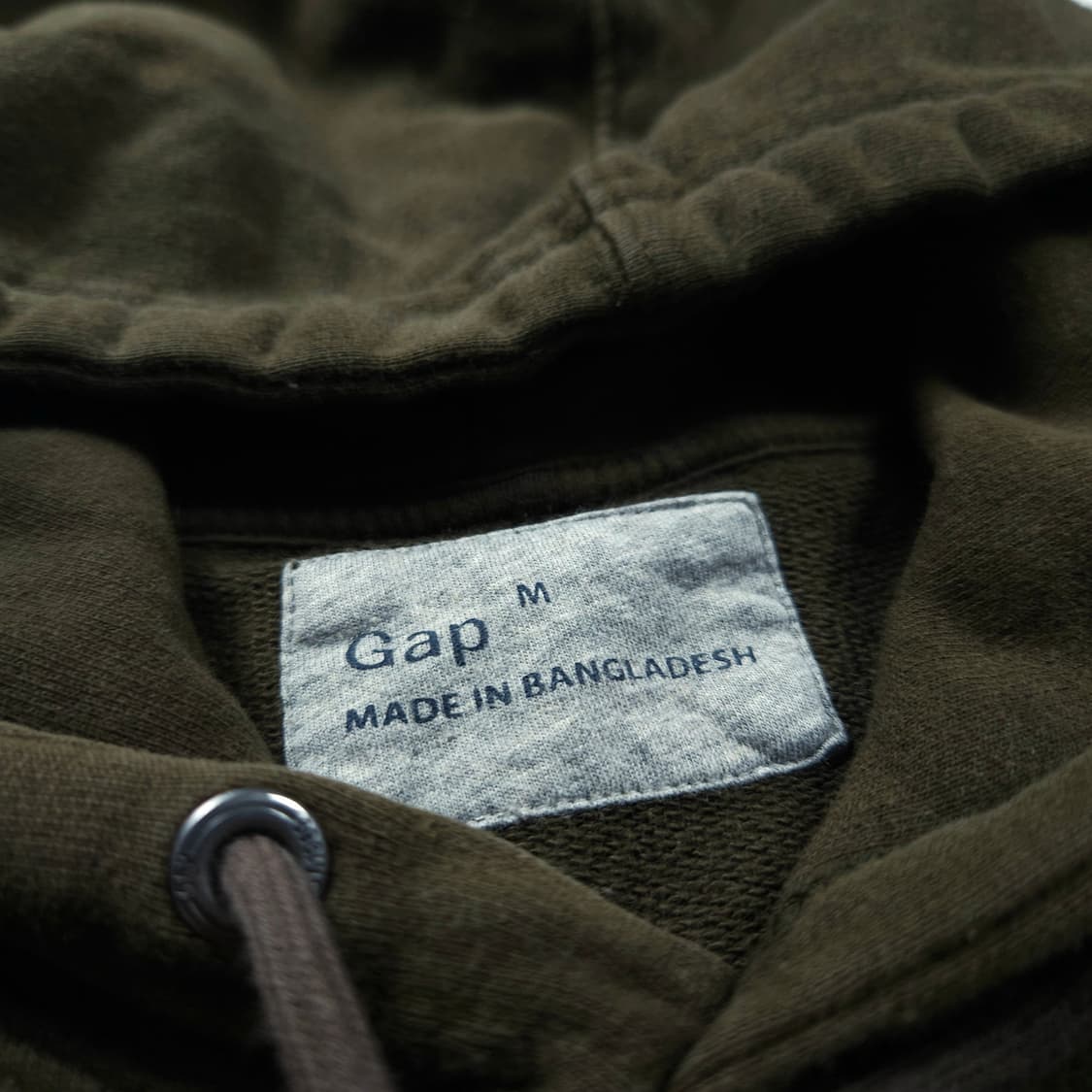갭 빅로고 올드스쿨 카키 후드 티셔츠 (M) 상품이미지5