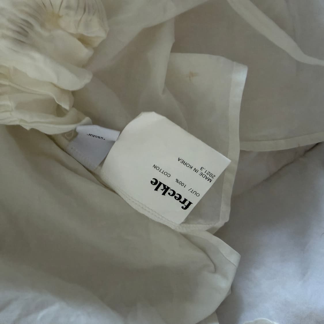프레클 white frill cotton blouse 상품이미지5
