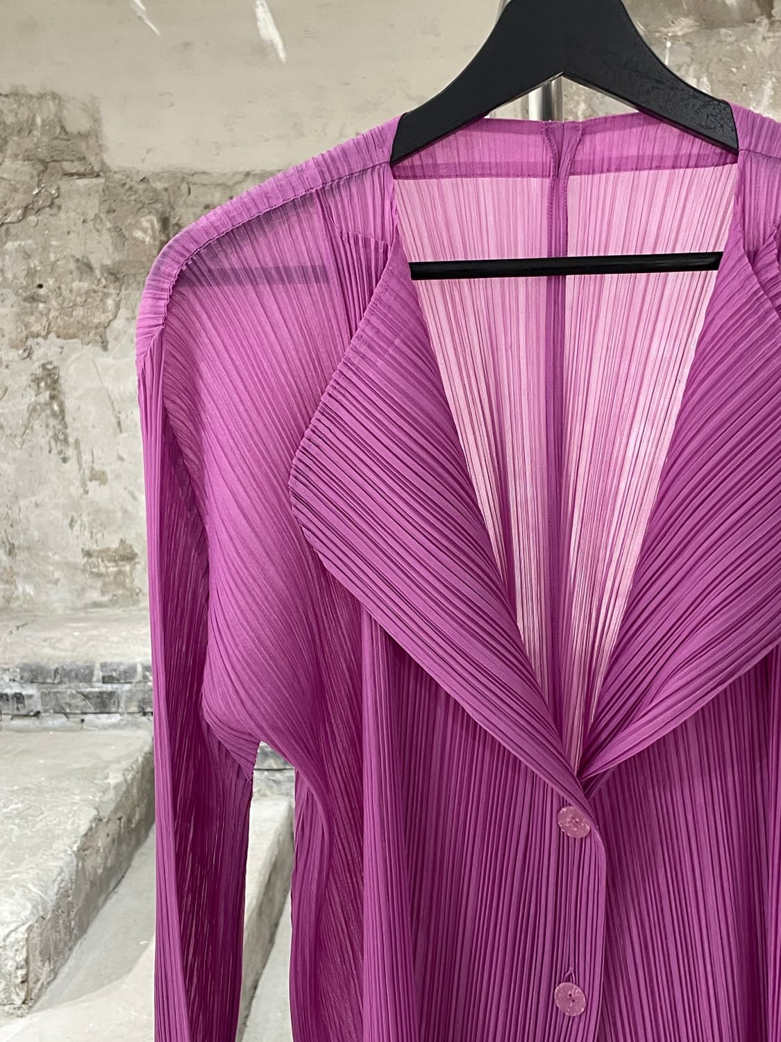 플리츠 플리즈 퍼플 2B 폴리에스터 셔츠 상품이미지2