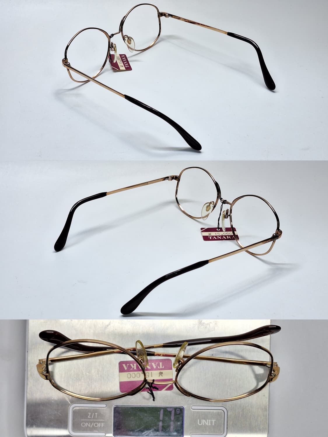 80s 일본제 빈티지/SM-12KGF 금도금 금장 안경테 50mm/클래식 상품이미지6