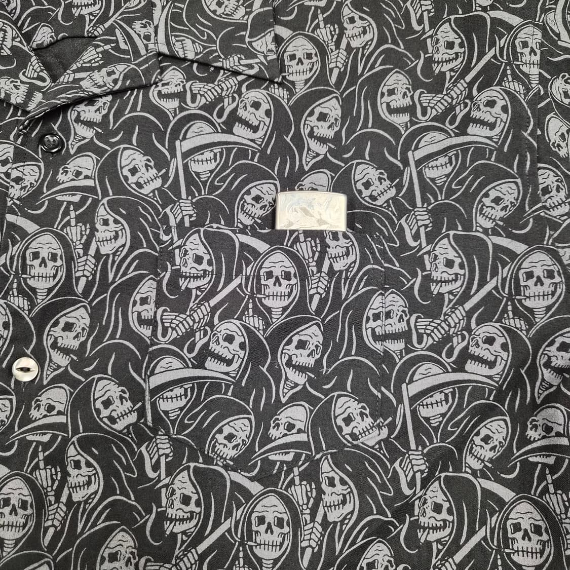 Lurking Class 사신 올오버 오픈 카라 반팔 셔츠 상품이미지6