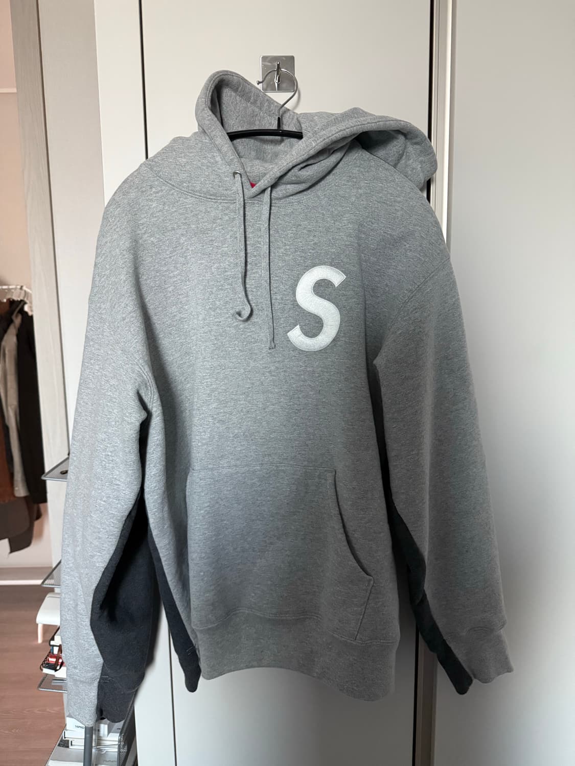 슈프림 s로고 후드 배색 헤더그레이 m 상품이미지2